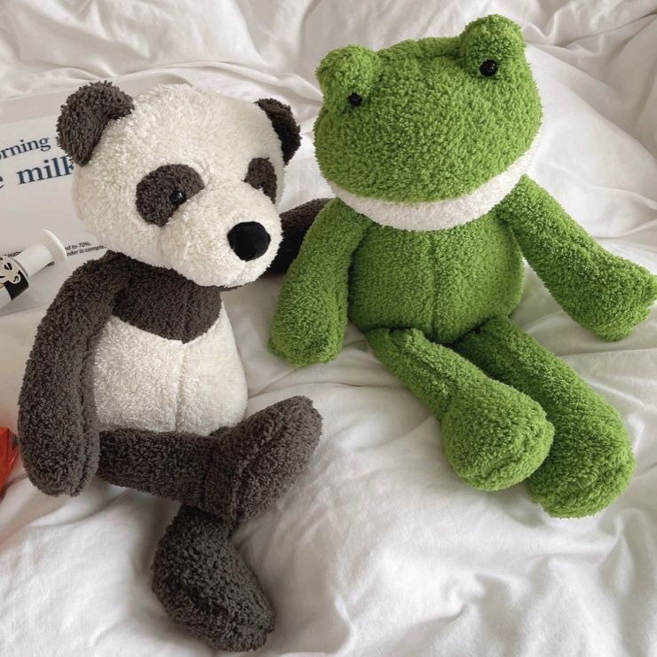 Ins tha thứ cho con ếch búp bê sang trọng búp bê gấu trúc trẻ em ngủ với đồ chơi đàn ông và phụ nữ thoải mái món quà búp bê