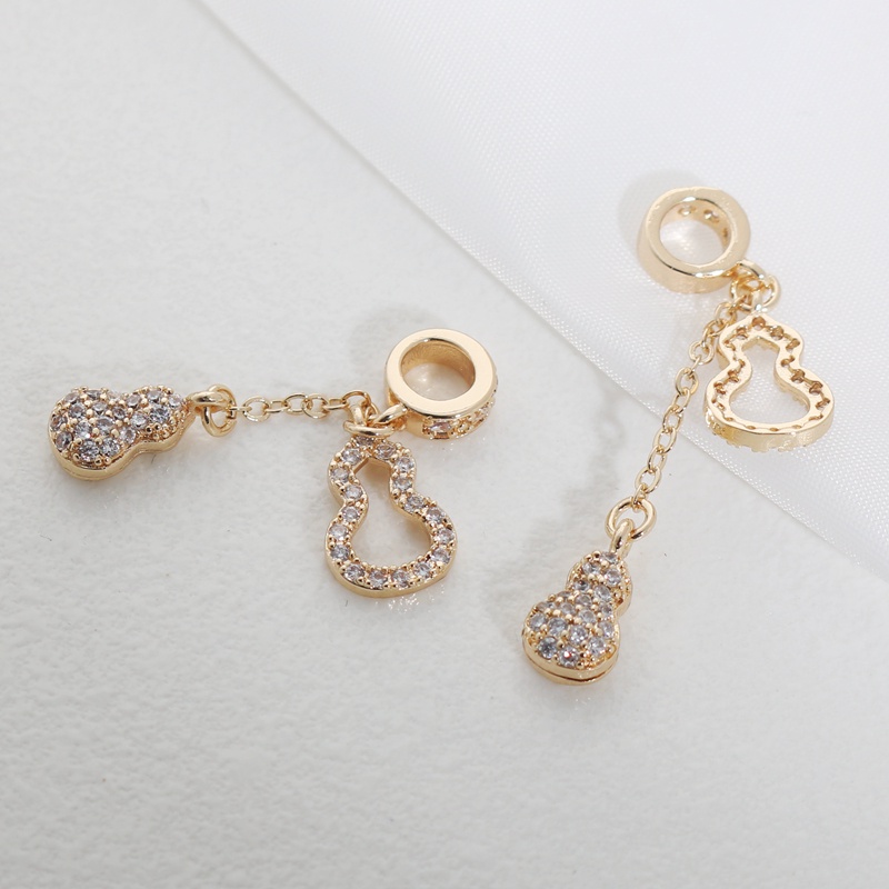 Bộ Hai Dây Thắt Lưng Hai Mặt Đá Zircon Màu Vàng Đồng 14k