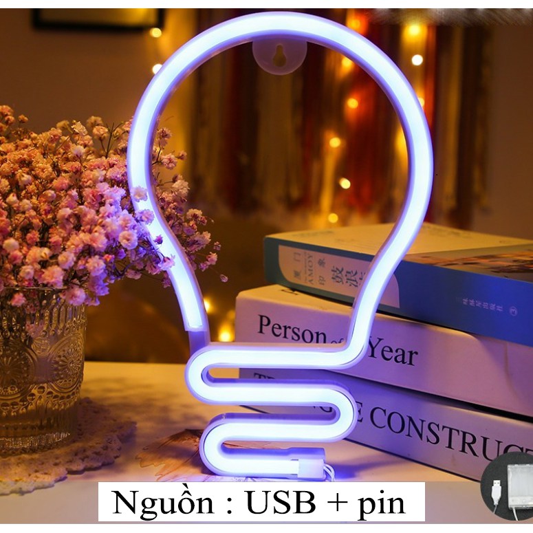 Đèn trang trí nhiều hình, Đèn led Neon light ánh sáng long lanh - BinaShop