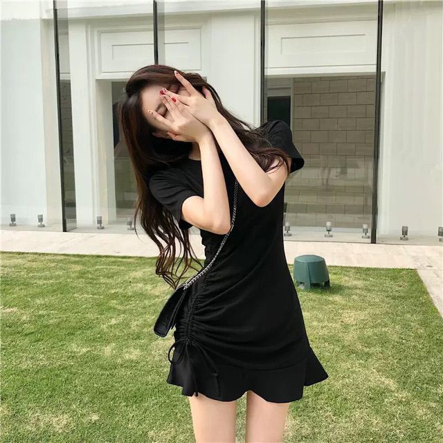 Đầm Nữ Đuôi Cá 🌺 FREESHIP 🌺 Váy Body Tay Ngắn Rút Dây Bên Sườn Siêu Xinh LH12 | BigBuy360 - bigbuy360.vn