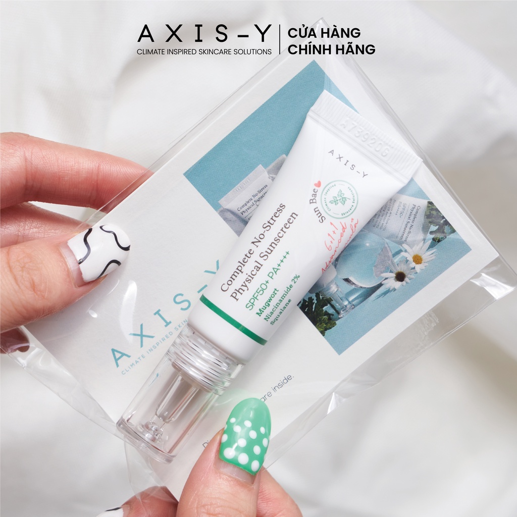 AXIS-Y Kem chống nắng Complete No-Stress Physical Sunscreen 10ml date t5/2024