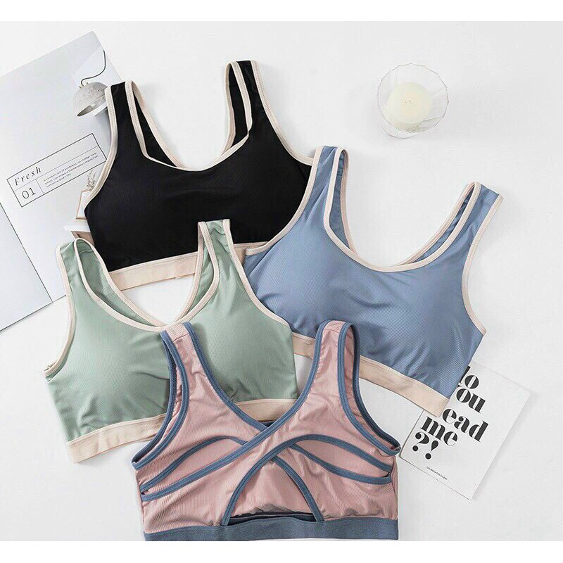 ÁO BRA NỮ CẮT LAZE SIÊU XINH TẬP GYM, YOGA (TẶNG KÈM MÚT LOT)
