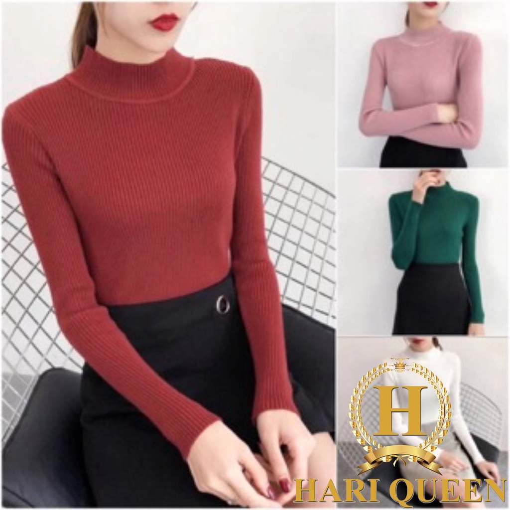 Áo len tăm nữ cổ lọ 3 phân mềm mịn co giãn siêu hot siêu xinh HARI