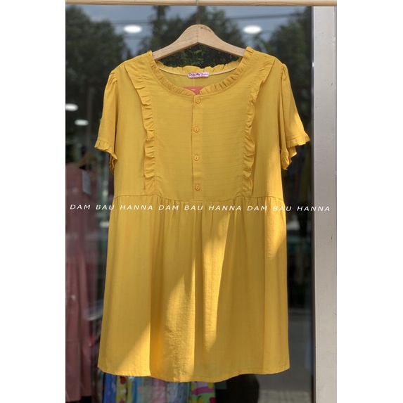 [Size 70-100kg] Áo bầu công sở big size có size 100kg cho bầu mập vải lụa đũi cao cấp mềm mát không nhăn không xù may kỹ