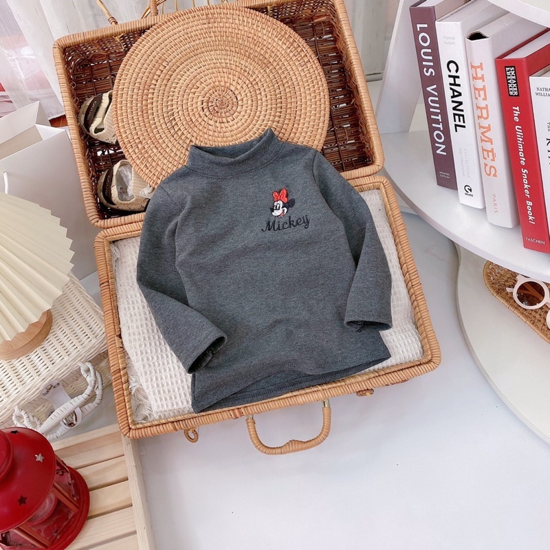 Áo giữ nhiệt chất cotton len thêu Micky (8-18kg)