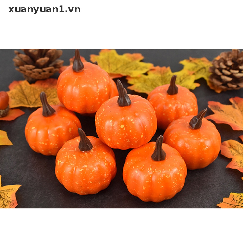 Set 12 Bí Ngô Giả Mini Trang Trí Halloween