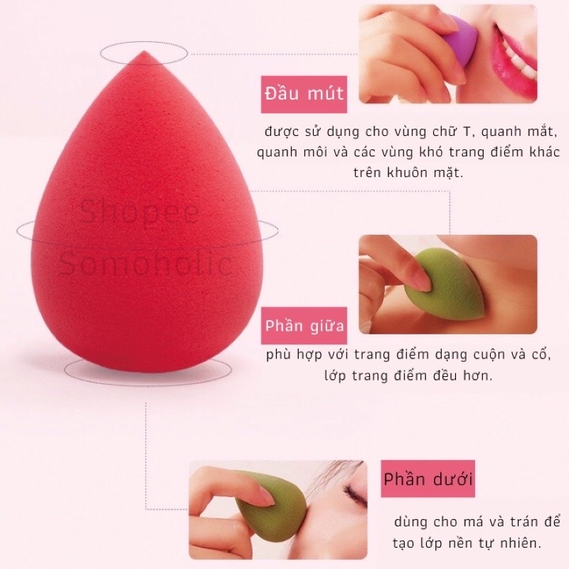 Mút Tán Kem Nền, Mút Trang Điểm Hình Giọt Nước Siêu Tiện Lợi (Giao Màu Ngẫu Nhiên)