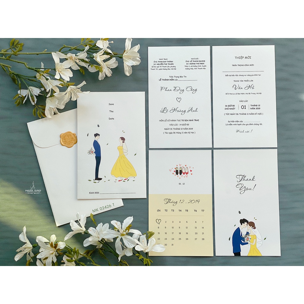 Combo 100 thiệp cưới Hàn Quốc MS13
