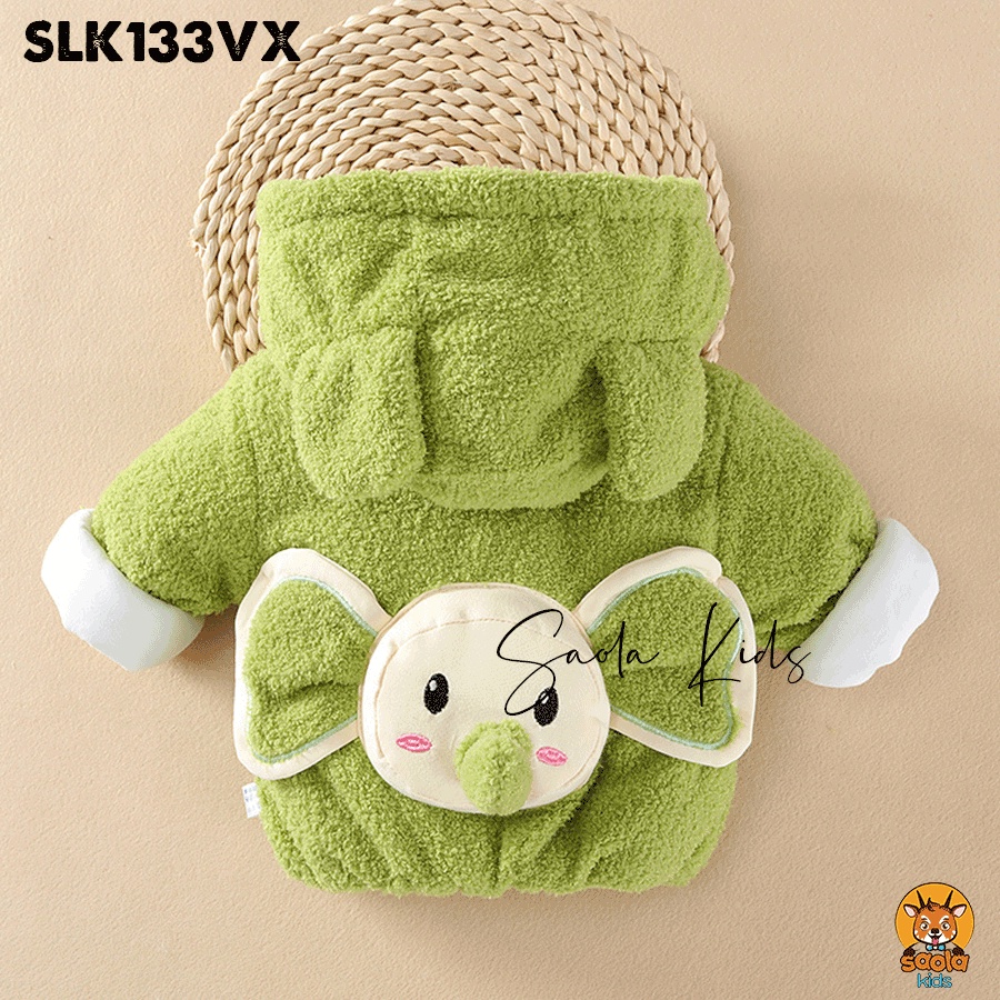 Áo khoác trần bông họa tiết động vật đáng yêu cho bé trai, bé gái nhà Saola Kids - SLK133