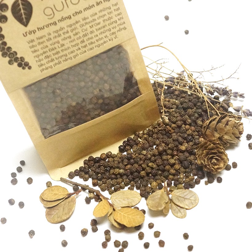 Tiêu hạt GUfoods - 100% Tiêu đen Đăk Lăk nguyên chất - Ướp hương nồng cho món ăn ngon