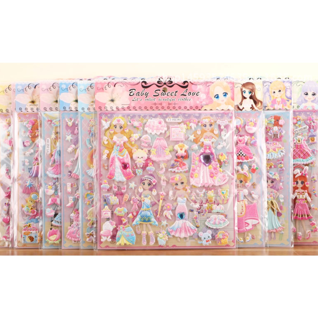 Sticker nổi Baby Sweet Love váy công chúa dễ thương - Set 2 miếng