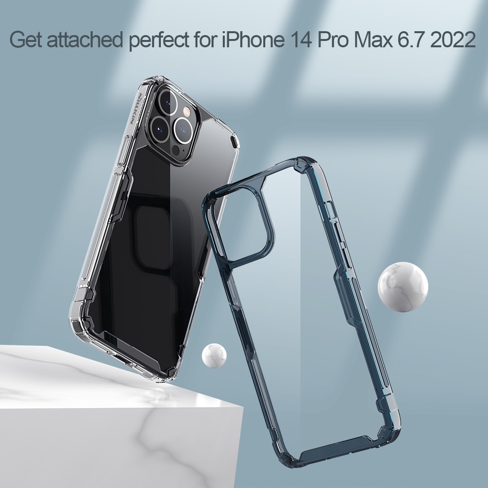 Ốp điện thoại NILLKIN tpu mềm trong suốt siêu mỏng có túi khí chống sốc thích hợp cho iPhone 14 Pro Max