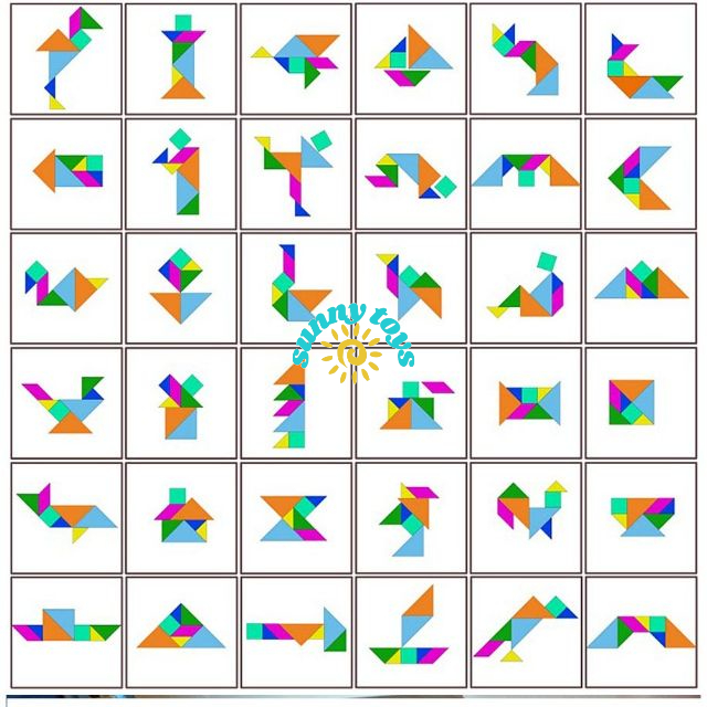Bộ xếp hình Tangram bằng gỗ,đồ chơi sáng tạo,khám phá ,phát triển trí thông minh cho bé-SUNNY TOYS