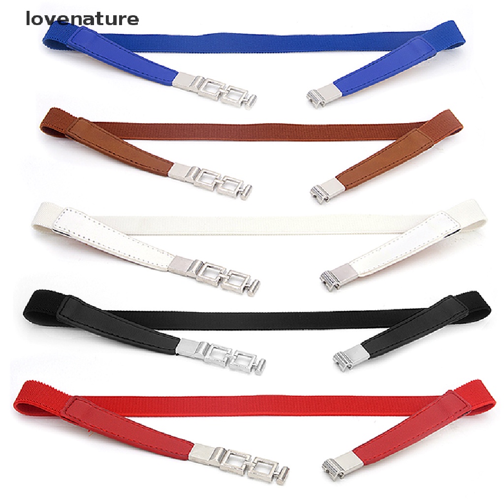 <lovenature> Women Waist Belt Narrow Stretch Dress Belt Thin Buckle Waistband For Dress [HOT SALE]