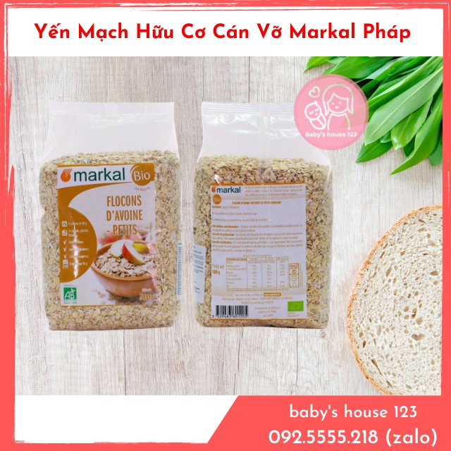 Tách Lẻ - Yến Mạch Hữu Cơ Cán Mỏng Markal Rolled Oat Cho Bé Ăn Dặm Từ 6 Tháng - Gói 100gr