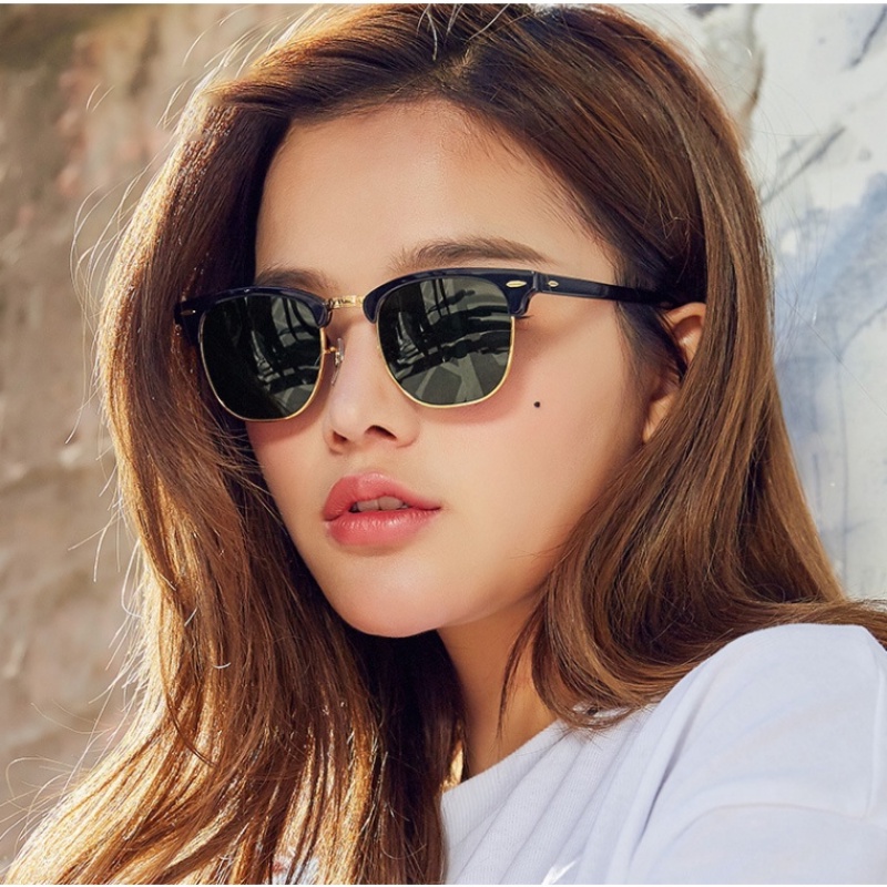 Kính Mát Nửa Gọng Chống Tia UV Chống Bức Xạ Phong Cách Cổ Điển Thời Trang Cho Nam Và Nữ