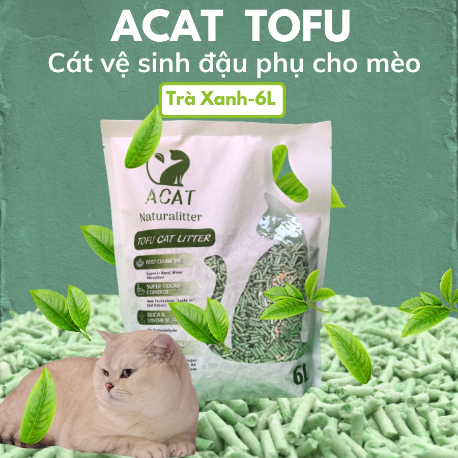 Cát Vệ Sinh Đậu Phụ Tofu Cho Mèo Acat 6L