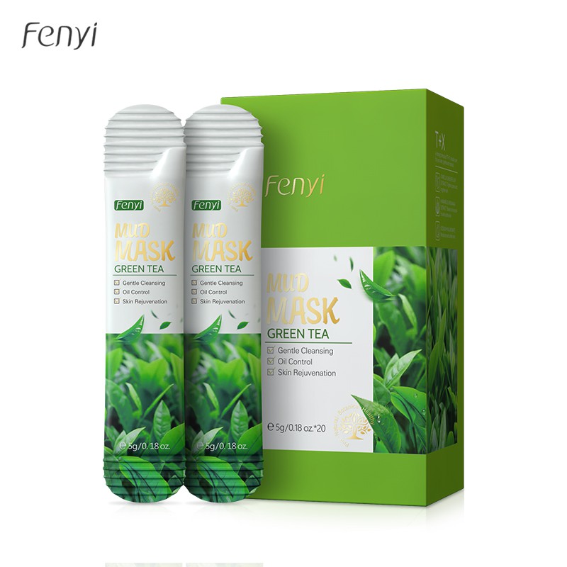 Bộ 20 mặt nạ bùn Fenyi chiết xuất trà xanh dịu nhẹ làm sạch sâu cho da hiệu quả 5gx20