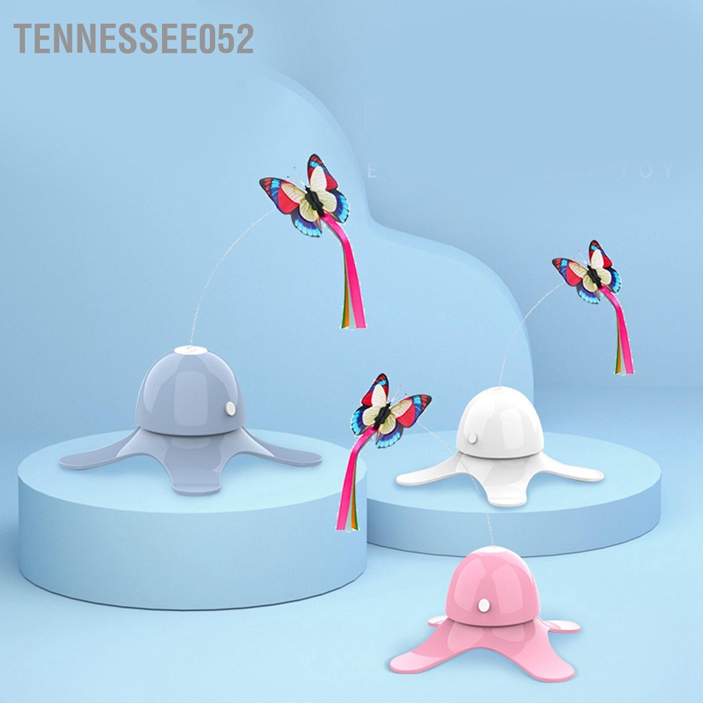 Tennessee052 Đồ chơi mèo bướm Chán nản xoay 360 độ tương tác với 3 con nhấp nháy