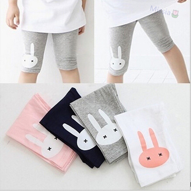 Quần legging lửng in hình thỏ dễ thương cho bé gái