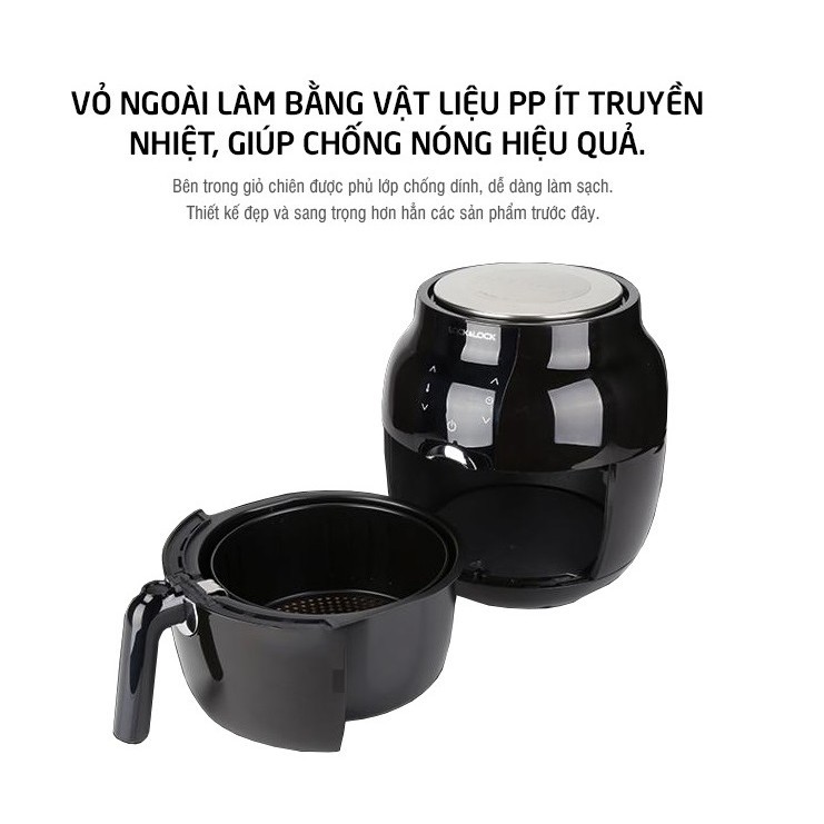 Nồi chiên không dầu Lock&amp;Lock Honey Jar EJF341BLK 3.5L