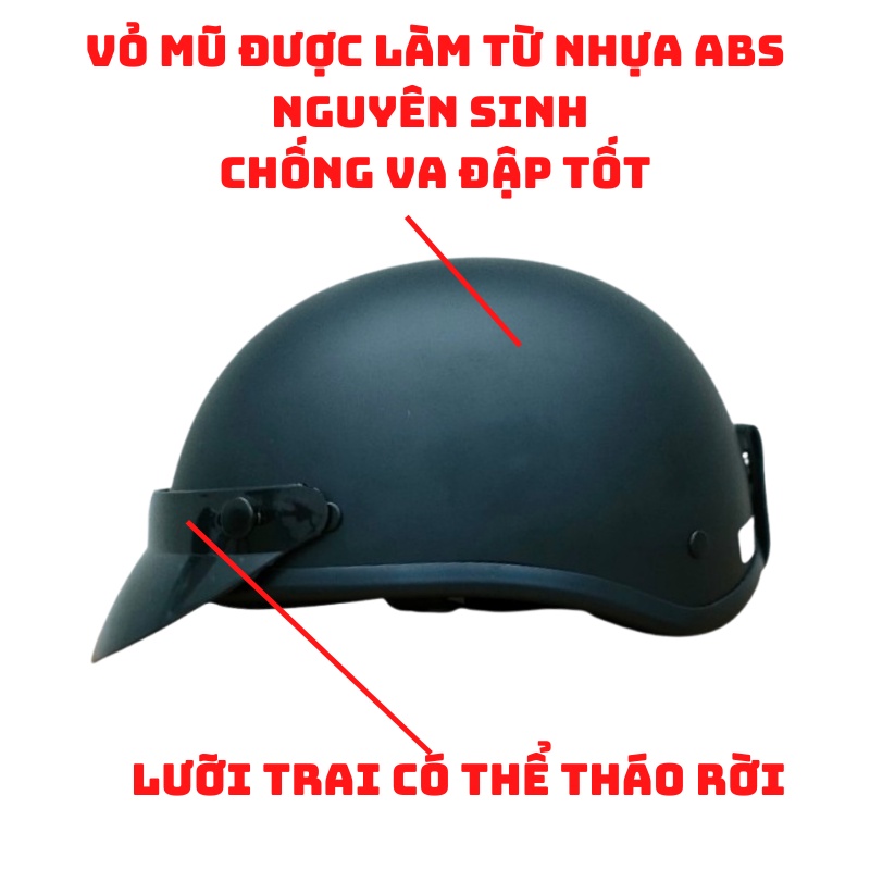 Mũ bảo hiểm nửa đầu 1/2 HESA cao cấp nhiều màu hàng chính hãng bảo hành 12 tháng