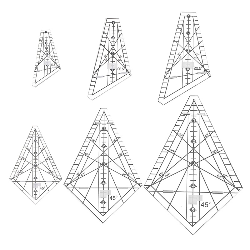 Pcf * 2 Cái Thước Vẽ Nghệ Thuật 22.5° &amp; 45°Bộ Thước Kẻ Và Thước Kẻ Dùng Trong May Vá