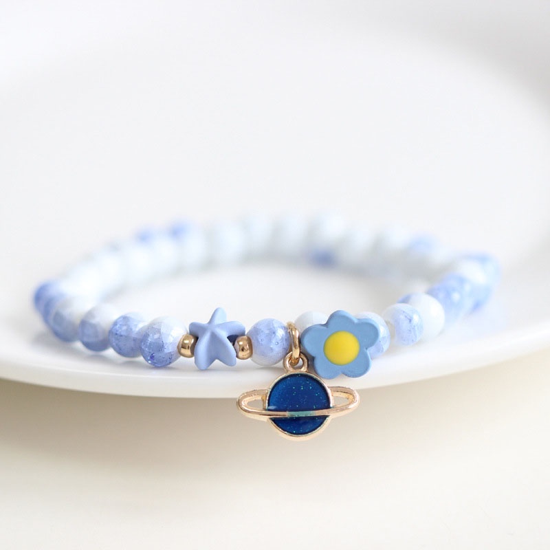 Vòng tay ngọc trai và gốm phối mặt hình động vật / sao biển / lọ / mặt cười dễ thương thời trang cho nữ