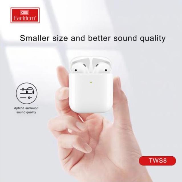 Tai nghe bluetooth không dây true wireless Earldom TWS8 thiết kế nhỏ gọn âm thanh sống động chân thực