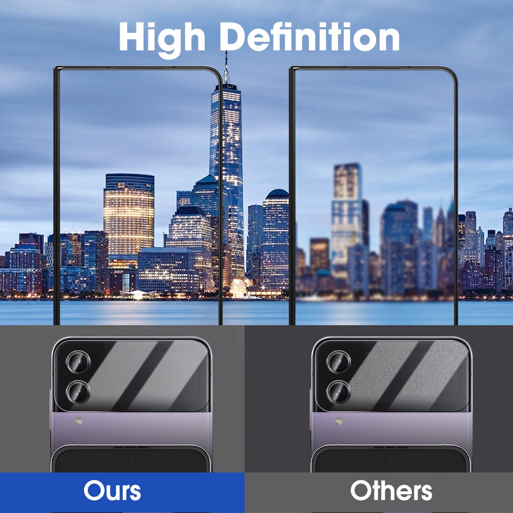 Kính Cường Lực HD Trong Suốt Bảo Vệ Ống Kính Máy Ảnh Toàn Diện Chống Trầy Cho Samsung Z Flip 4