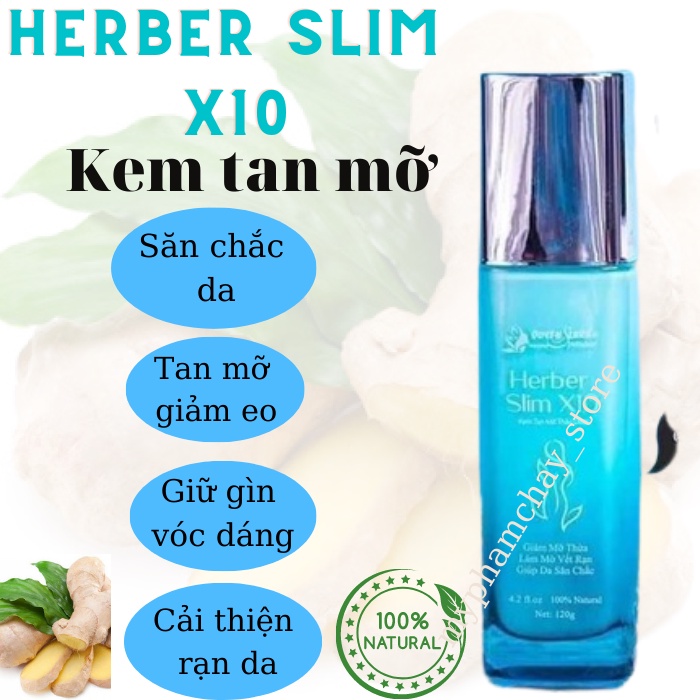 Kem Tan Mỡ Bụng Thảo Dược Herber Slim X10 Quyên Lara,Công Nghệ Nano Hiệu Quả Gấp 10 Lần Đánh Tan Mọi Loại Mỡ Thừa 200ml