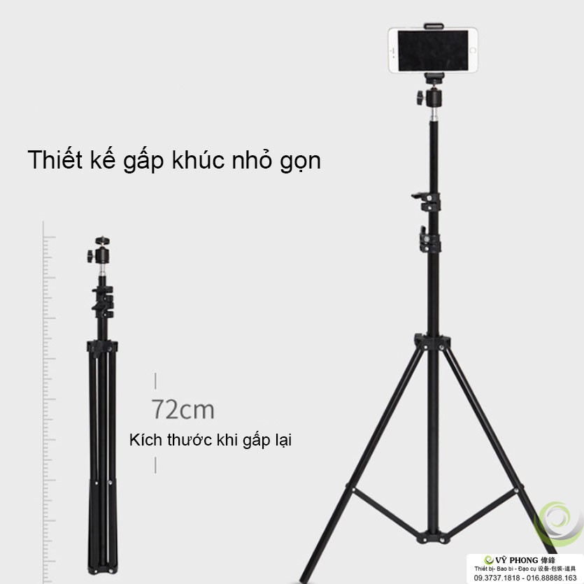 Tripod Chân máy ảnh chuyên nghiệp cao 2.1m (Tặng pát fone, remote, túi đựng) DDC-105