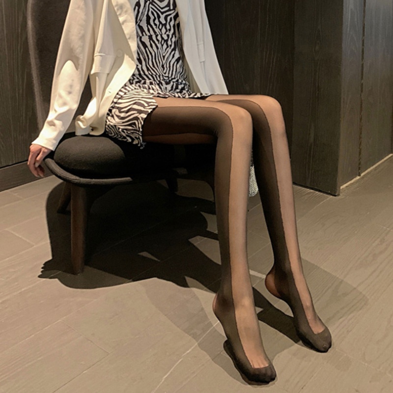 Quần Tất Vải Lụa Đen Phối Kẻ Sọc Dọc Phong Cách Lolita Dành Cho Nữ