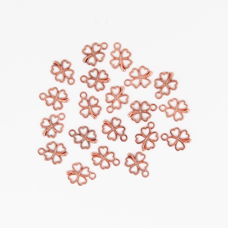 Set 20 Mặt Vòng cổ Bạc Hình Cỏ May Mắn Diy