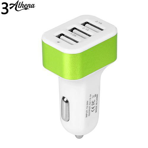 Bộ Sạc Xe Hơi 3 Cổng Usb 12V-24V Cho Iphone 5 6 Samsung Htc