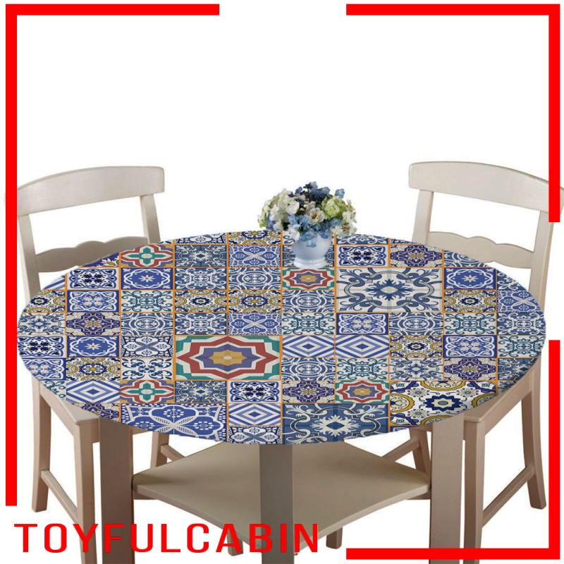 Khăn Trải Bàn Tròn Co Giãn Chống Thấm Nước Họa Tiết Cờ Mỹ