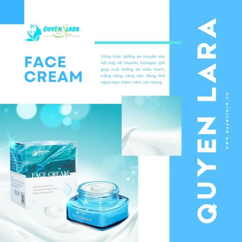 Kem Face cream Quyên lara trắng da mờ nám sau 2 tuần sử dụng