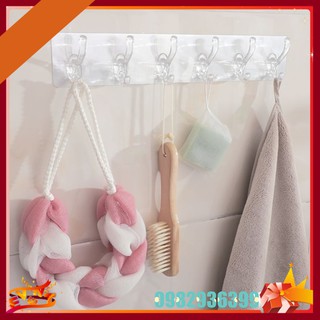 Móc Treo Quần Áo Đồ Đạc Dán Tường - Móc Treo 5 Móc Dán Tường Siêu Dính Không Khoan Đục