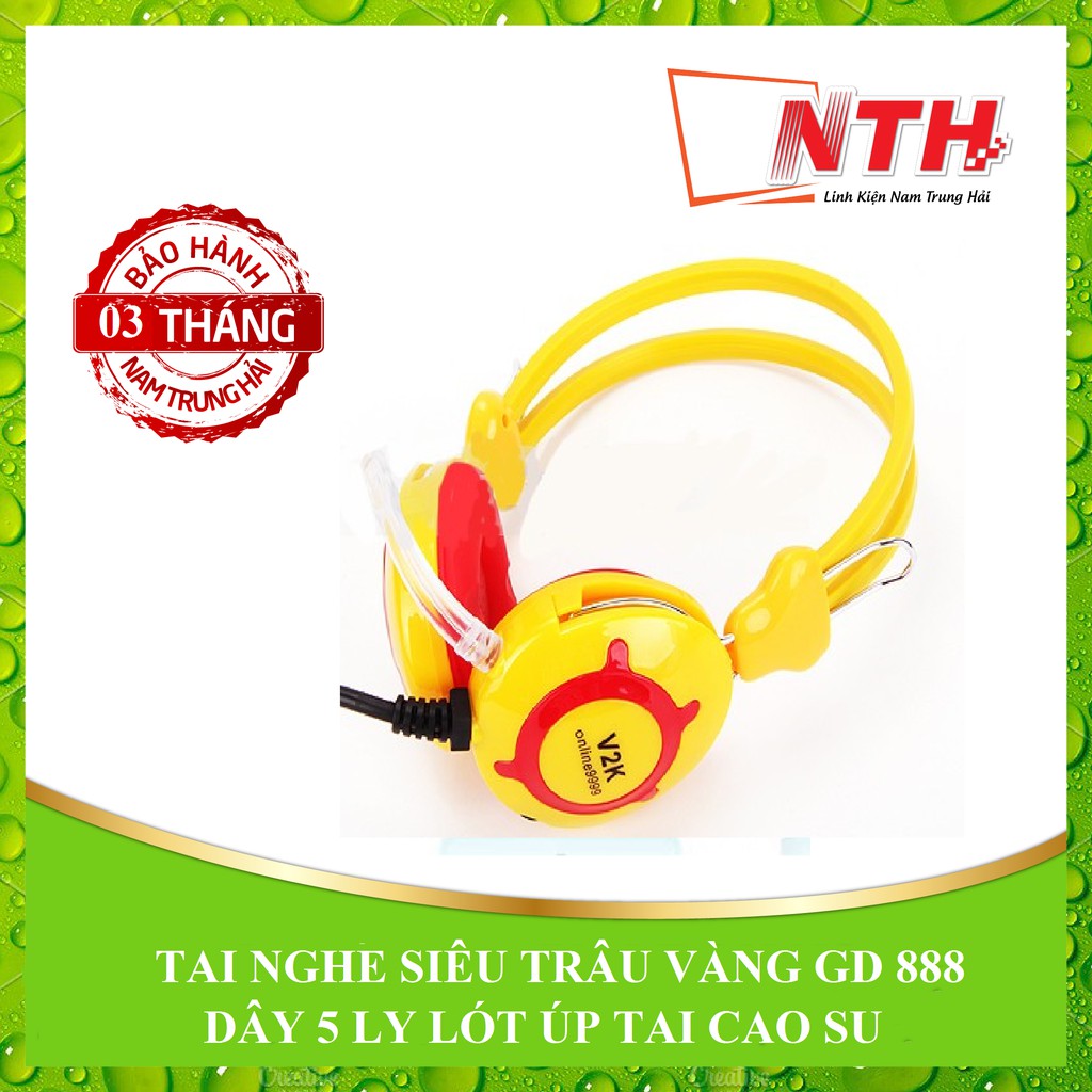 TAI NGHE SIÊU TRÂU VÀNG GD 888 DÂY 5 LY + LÓT