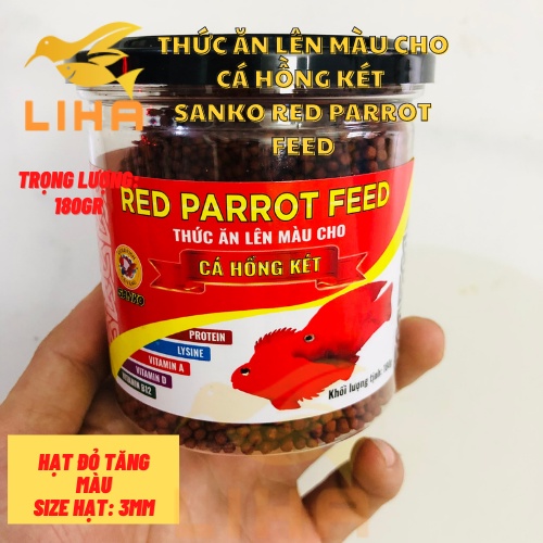 Thức Ăn Lên Màu Cho Cá Hồng Két SANKO Red Parrot Feed - Cám Cá Hồng Két