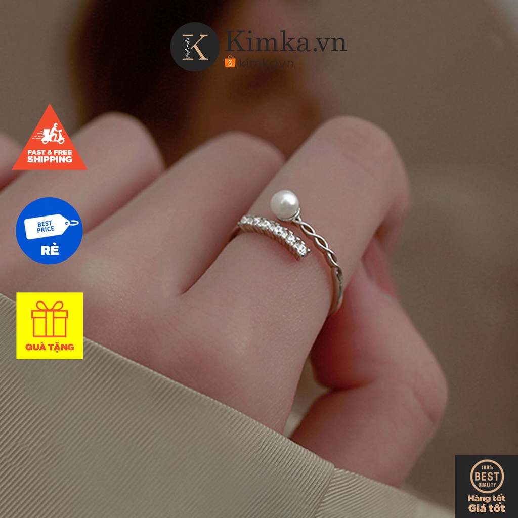 (0186) Nhẫn Vòng Xoắn Đính Đá Ngọc Sang Trọng Nữ Tính
