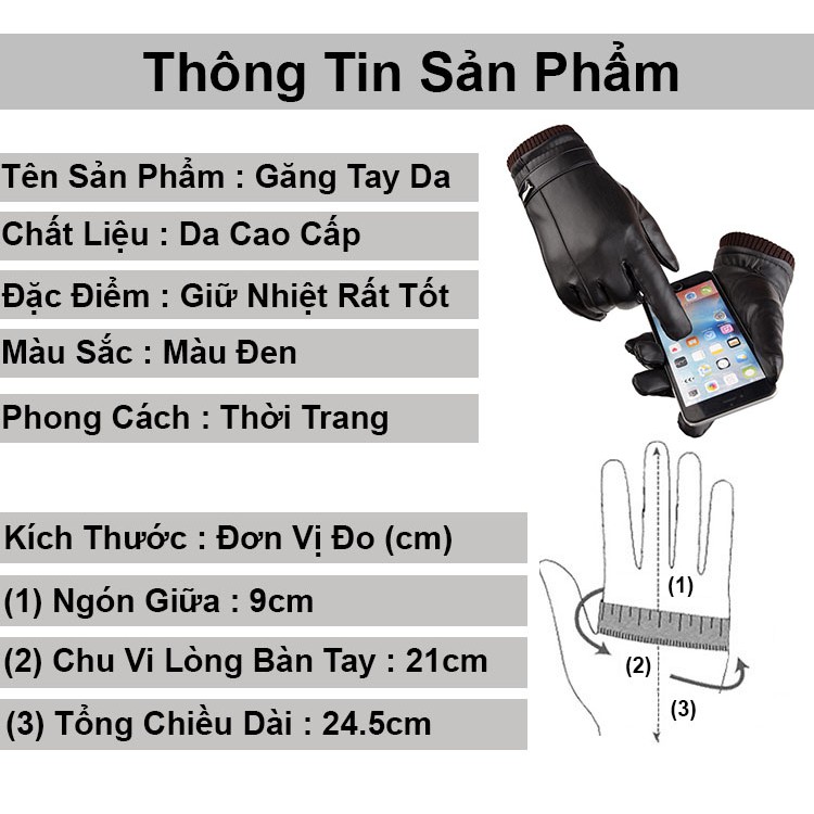 Găng tay da nam nữ thời trang lót nỉ giữ nhiệt chống lạnh cao cấp phong cách bao tay mùa đông đi phượt trẻ trung GT21