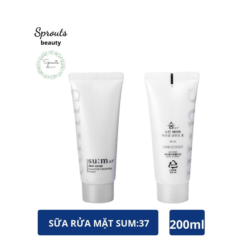 Sữa rửa mặt Su:m37 Sum 37 Skin Saver Essential Cleansing Foam 40ml | @Sprouts Beauty