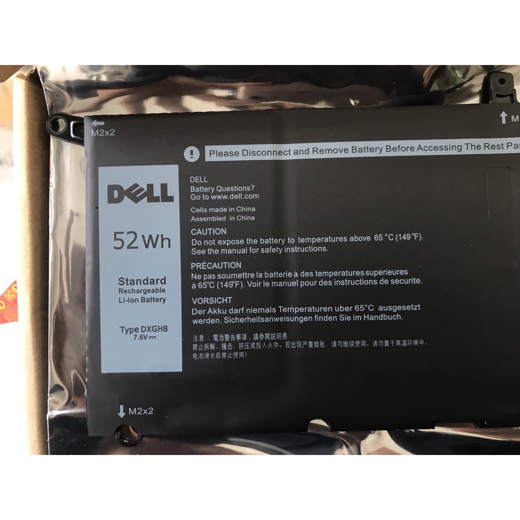 Pin Dell Xps 13 9370 9380 7390 7391 7490 3301 DXGH8 Battery 52wh