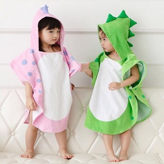 ⊕□✽áo choàng tắm trẻ em có mũ thiết kế khủng long dễ thương