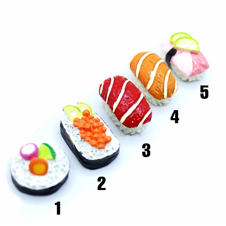 Mô hình thức ăn sushi 3cm phụ kiện trang trí nhà búp bê