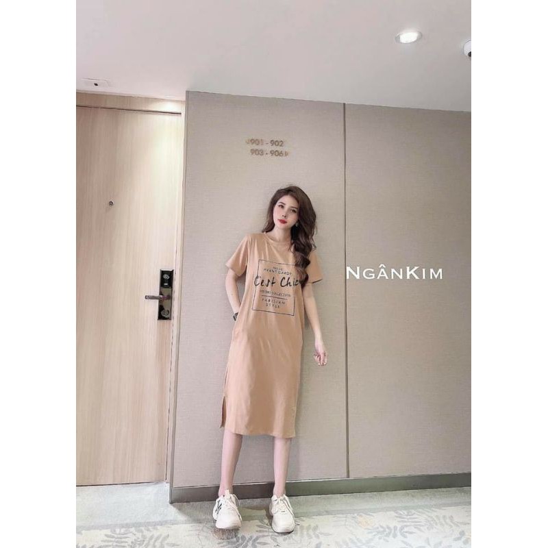 Váy thun chữ 3 màu dáng suông cho nữ | BigBuy360 - bigbuy360.vn