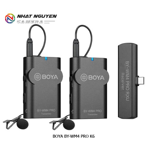 Micro không dây Boya WM4 PRO K6 cổng Type C ( 2 phát 1 nhận) - Bảo hành 12 tháng