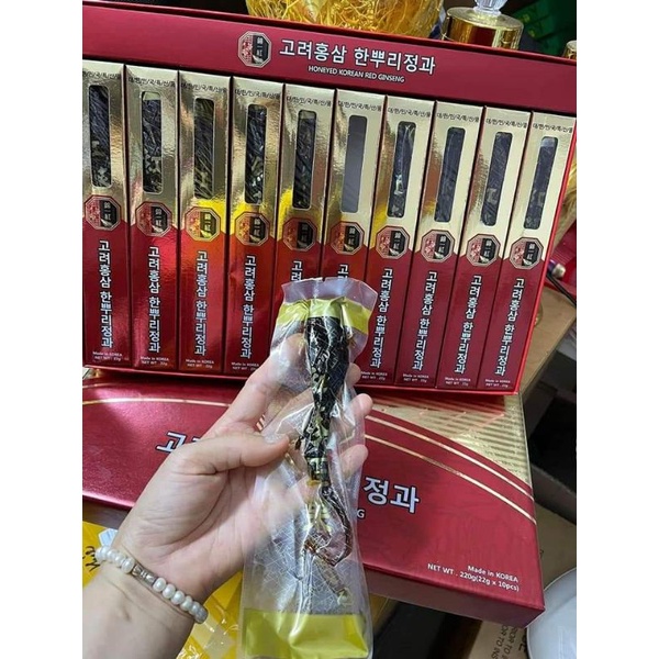 Sâm tẩm mật ong nguyên củ 10×22g Hàn Quốc