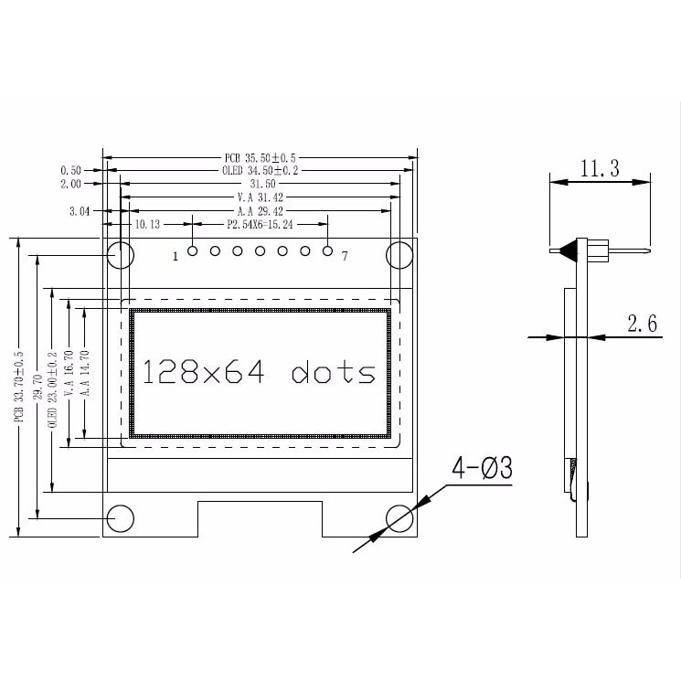 Mô-đun Màn Hình OLE 1.3 Inch 128X64SPI/IIC I2C 1.3 Inch